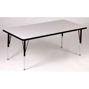  Rectangle Activity Table with Grey Granite Top Leg Short 