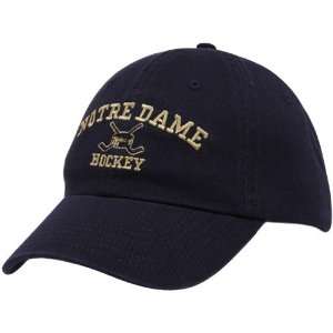   Notre Dame Fighting Irish Navy Blue Hockey Sport Drop Adjustable Hat