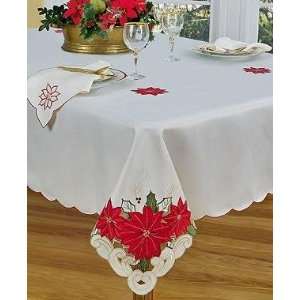  Homewear Table Linens, Set of 4 18 x 18 Poinsettia Trio 