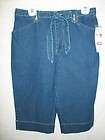 NWT White Stag Relaxed Fit Stretch Blue Jean Denim Capri Pants Womens 