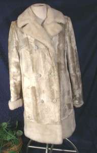   BETTY ROSE TIMMA TATION Pearl Faux Fur (Seal?) Coat Size Small  