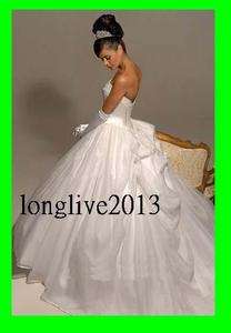 Storage A Line Strapless White Bridal bride wedding dress Gown lace up 