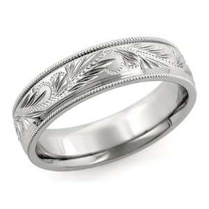  Scroll Wedding Ring Comfort Fit Style HC3336, Finger Size 5½: Wedding