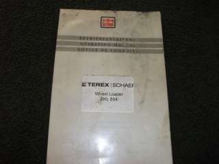 Terex Schaeff SKL 854 Wheel Loader Operating manual  