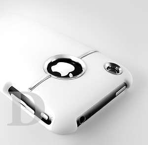DELUXE WHITE CASE COVER W/CHROME FOR iPhone 3G 3GS NEW  