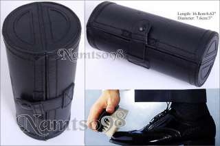 Shoes Shine Care Kit Set Travel Sizes Leather Case  brush cloth polish 