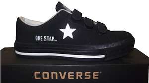 MENS CONVERSE ONE STAR BLACK NUBUCK LEATHER TRAINERS RRP £59.99 SIZE 