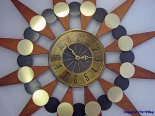 Mid Century Modern Elgin Sunburst Wall Clock  