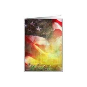 Support our Troops Flag Thanksgiving Card for a Daughter 