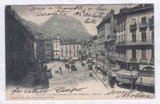 FRANCE GRENOBLE LE PLACE GRENETTE TRAM 1902 CPA PC  