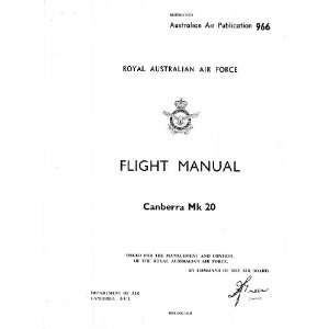   Mk.20 Aircraft Flight Manual English Electric Canberra Books