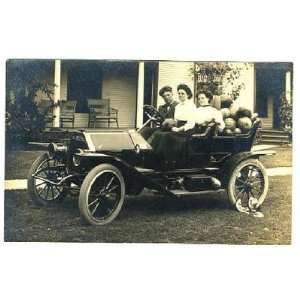  1911 Overland Car with Watermelons Real Photo Postcard 