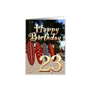   sand sunny palms Surfer Boards Happy Birthday Surfs Up! Card: Toys