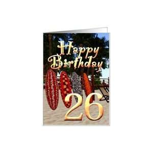   sand sunny palms Surfer Boards Happy Birthday Surfs Up! Card: Toys