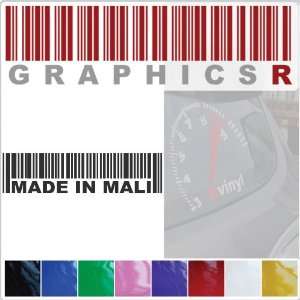   Decal Graphic   Barcode UPC Pride Patriot Made In Mali A437   Silver