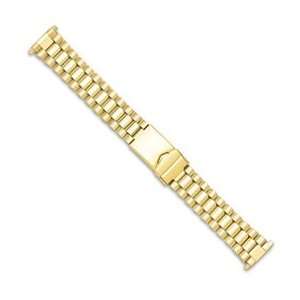    16 21mm Gld tone President Style w/Deploy Link Watch Band Jewelry