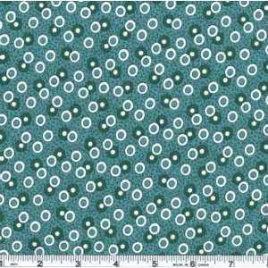  45 Wide Washtub Seven Sisters Circles Teal Fabric By The 