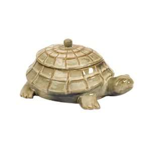 12 Carolyn Kinder Morley Light Taupe Ceramic Turtle Storage Box with 