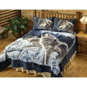  Moonlight Wolves Bed Blanket Full / Queen: Home & Kitchen