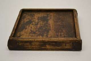 Old Chinese Natural Wood Small Square Tray / Holder FEB18 09  