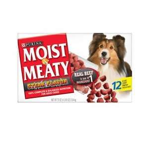  Moist & Meaty Steak Dinner in Pouches   12 x 6 oz Pet 