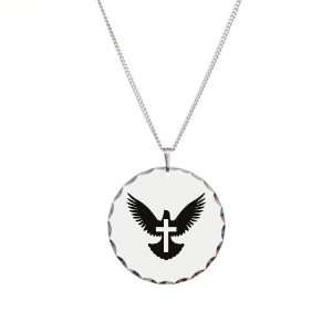   Necklace Circle Charm Dove with Cross for Peace: Artsmith Inc: Jewelry