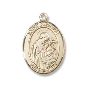  14K Gold St. Aloysius Gonzaga Medal: Jewelry