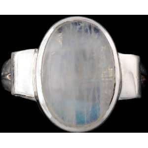 Rainbow Moonstone Ring   Sterling Silver