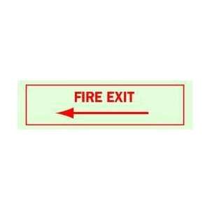 Sign,3.5x10,fire Exit (left Arrow)   BRADY:  Industrial 
