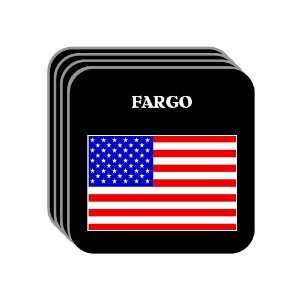  US Flag   Fargo, North Dakota (ND) Set of 4 Mini Mousepad 