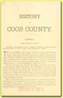 1888 COOS COUNTY NEW HAMPSHIRE History Genealogy Book  