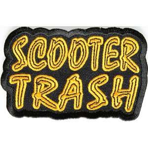 Trash Funny Biker Patch, 3.5x2.25 inch, small embroidered biker patch 