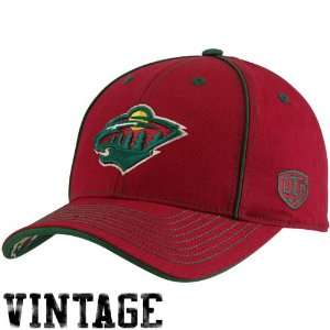   NHL Old Time Hockey Minnesota Wild Red Aster Adjustable Hat: Sports