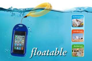 Blue Waterproof Case for iPhone 4S/4 with Floatable Strap  
