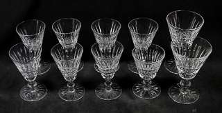 10 WATERFORD TRAMORE CUT CRYSTAL SHERRY WINE GLASSES  