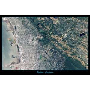 Laminated Berkeley, California in Contra Costa County satellite poster 
