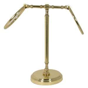  Retro Dot Two Ring Guest Towel Holder   Satin Brass