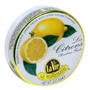 La Vie de La Vosgienne Lemon Hard Bonbons, 2 Ounce Tins (Pack of 10 