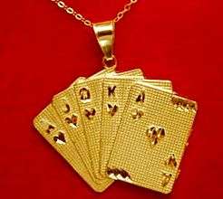 24kt Gold Plated Playing cards deck poker charm hearts  