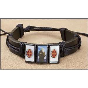   By Pope Benedetto XVI St Saint Benedict Leather Adjustable Bracelet
