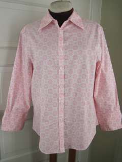 BROOKS BROTHERS Pink Floral Non Iron Fitted Dress Shirt 16  
