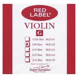  Super Sensitive Red Label 1/8 Violin G String   Medium 