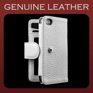   iPhone 4 4S   SENA WalletBook Case White   Genuine Leather Wallet Book