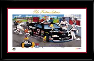 Dale Earnhardt Signed Looney Tunes Nascar Art Intimidator Daytona 