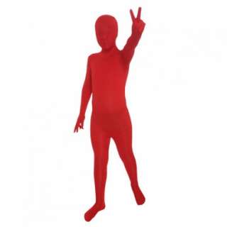 Child Age 8 10 Kids Red Morphsuit Fancy Dress Halloween Body Suit 