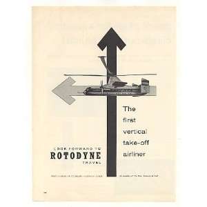  1959 Fairey Rotodyne Vertical Take Off Airliner Print Ad 