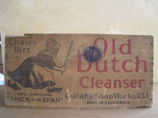 Vintage Old Dutch cleanser wood box country store displ  