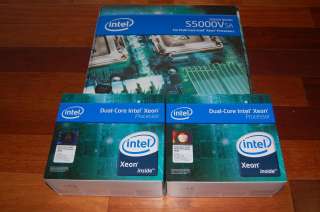 Brandnew Intel Server Motherboard S5000VSA SATA and match pair CPU 