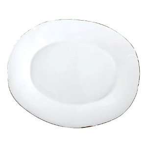  Vietri Cucina Fresca Bianco Oval Platter 19.5 In L, 16 In 