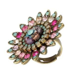 Michal Negrin Astonishing Ring Embellished with a Center Hand Painted 
